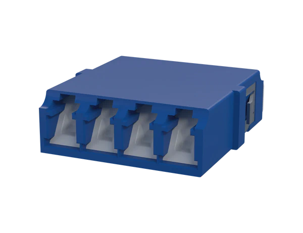 Adaptor Serat Optik Dupleks LC Berpenutup, Hijau - Tampak Depan