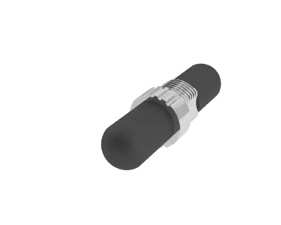 ST Fiber Optic Adapter - Dust Caps Installed