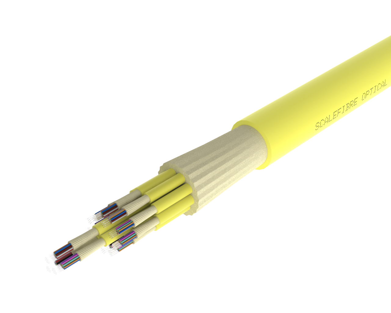 สายเคเบิล SlimCORE™ 144F - โหมดเดียว สีเหลือง