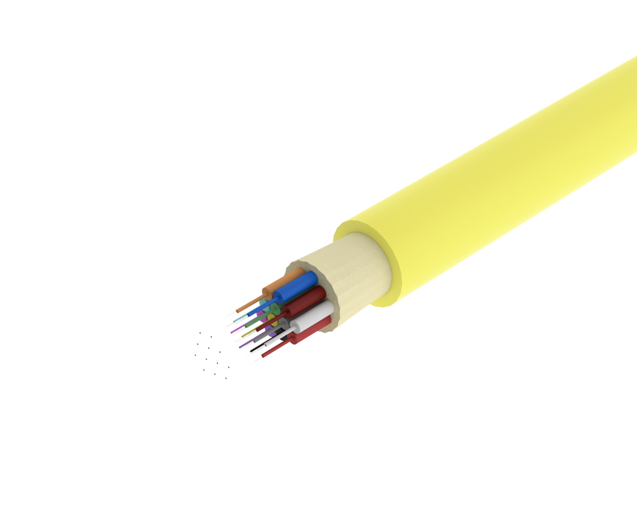 TightBEND™ 12 芯室内/室外紧缓冲光缆，单模，黄色