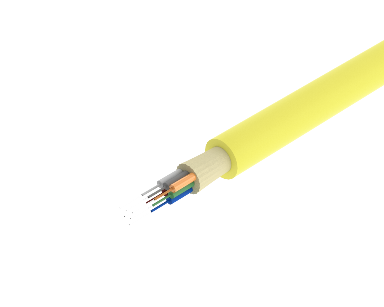 TightBEND™ 12 芯室内/室外紧缓冲光缆，单模，黄色