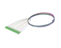 900um Buffered Single Mode Optical Fibre Pigtail, LC/APC, Coloured 12 Pack