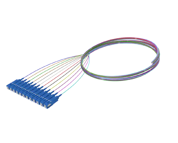 900um Buffered Single Mode Optical Fibre Pigtail, LC/APC, Coloured 12 Pack