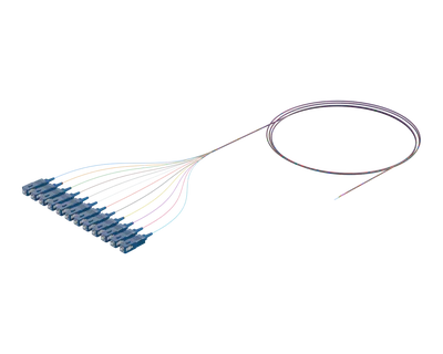 Pigtail Optik Pita Fleksibel, 12 Serat, SC/UPC