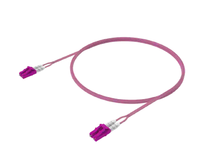 OM4 Duplex Patch Cord - LC/UPC to LC/UPC, Erika Violet
