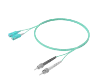 OM4 Duplex Patch Cord - SC-ST, Aqua