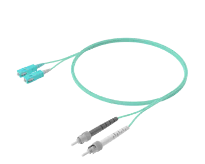 OM4 Duplex Patch Cord - SC-ST, Aqua