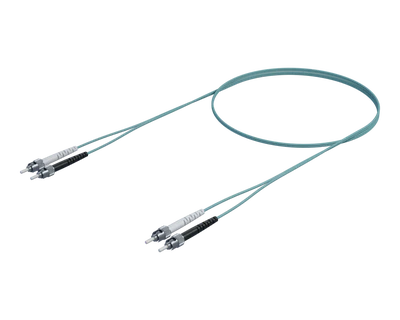 OM4 Duplex Patch Cord - ST-ST, Aqua