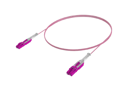 Kabel Patch Dupleks Kabel Tunggal OM4 - LC/UPC ke LC/UPC, Erika Violet