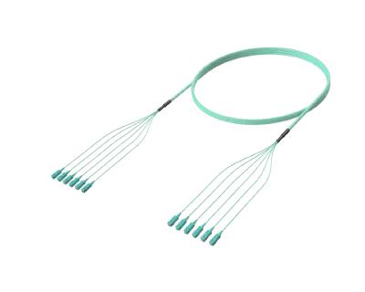 SC/UPC-SC/UPC 사전 종단 광섬유 케이블 어셈블리, OM4, 아쿠아